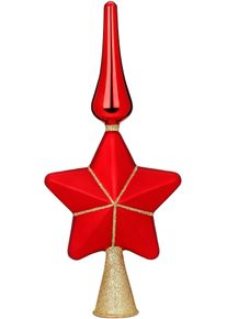 Magic By Inge Christbaumspitze »Merry Red, Weihnachtsdeko rot, Christbaumschmuck« mit Stern, Höhe ca. 29 cm in rot