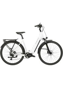Kross »KROSS E-Trekkingrad Trans 5.0 28" weiß 9 Gänge« 9 Gang microSHIFT ADVENT M619 Schaltwerk Kettenschaltung Mittelmotor 250 W Pedelec in weiß,...