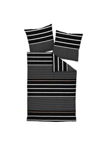 Janine Bettbezug »Bettwäsche J.D. 1er Pack« in schwarz, Größe B/L: 155 cm x 220 cm