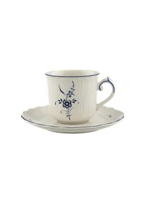 Villeroy & Boch Villeroy & Boch Tasse »Kaffeetasse mit Untertasse Vieux Luxembourg 120 ml weiß-blau« in bunt