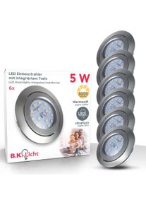 B.K.LICHT LED Einbauleuchte »6er Set Einbaustrahler in silberfarben, Größe Ø 8,2 cm Höhe: 3 cm