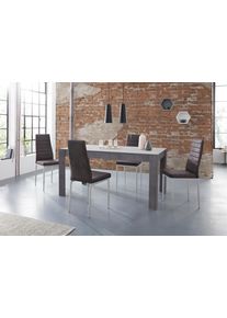 Inosign Essgruppe »Lynn160/Kate« 5 Stk. tlg. Tisch mit 4 Stühlen in grau
