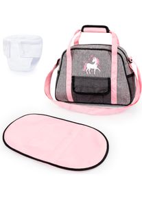 BAYER Puppen Wickeltasche »grau/rosa Einhorn« in rosa