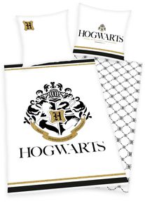 Harry Potter Wendebettwäsche »Hogwarts« 2 Stk. tlg. mit Hogwarts Logo in weiß, Größe B/L: 80 cm x 80 cm