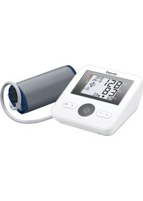 Beurer Oberarm-Blutdruckmessgerät mit Manschetten-Sitzkontrolle und farbiger Messergebnis-Skala in weiß