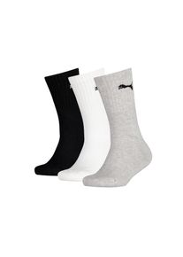 Puma , Kinder,Jugendliche , Socken »KIDS CREW SOCK 3P« 3 Paar, 3 Stk. tlg. Junior mit klassischer Rippe , 1x schwarz, 1x grau-meliert, 1x weiß ,...