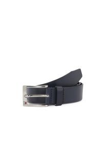 Tommy Hilfiger, Herren, Lederg&uuml;rtel &raquo;New Aly Belt 3, 5 cm breit&laquo; mit quadratischer Logo-Metallschnalle, marine, marine, Lederg&uuml;rtel