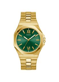 Guess , Quarzuhr »EMPEROR« Armbanduhr, Herrenuhr, Edelstahlarmband, analog , goldfarben , Klassisch schöne Armbanduhr für Herren