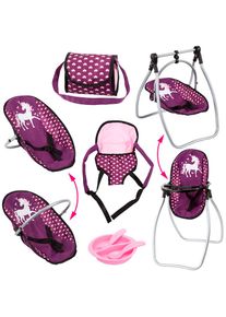 BAYER , Puppen Accessoires-Set »Vario bordeaux« mit multifunktionalem Sitz , bordeaux Einhorn