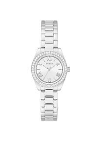 Guess , Quarzuhr »MINI LUNA GLITZ« Armbanduhr, Damenuhr, Edelstahlarmband, analog, Kristallsteine , silberfarben-silberfarben , Geschmackvolle...