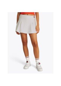 Tommy Jeans, Damen, Minirock &raquo;TJW PIQUE BADGE F&F SKIRT EXT&laquo; mit Logo-Badge, Pique-Qualit&auml;t, Fit & Flare, Ecru, XXL (44), Ecru, Minirock von TOMMY 