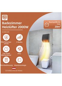 Badezimmer-Heizlüfter, 2000 W, LxBxH 144 x 253 x 347 mm