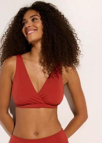 bonprix Biustonosz bikini typu bustier z dekoltem w serek, brązowy, 36