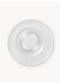 Komplet talerzy z ryflowanym wzorem Effie, 4 elem. Transparentny Szkło Ø 28 cm | Westwing Collection