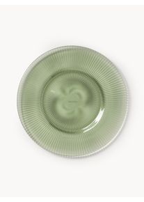 Riflede Morgenmadstallerkener Effie, Sæt af 4 Grøn Glas Ø 21 cm | Westwing Collection