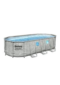 Bestway Power Steel Swim Vista Series 18ft x 9ft x 48in Oval Pool Set with Filter Pump – BW56716