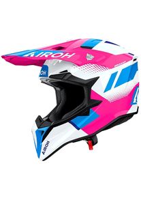 Airoh Wraaap Vision, motocross helmet , color: Pink/White/Light Blue , size: M
