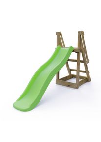 REBO Free Standing Garden Wave Water Slide with Wooden Platform - 6Ft Slide Light Green
