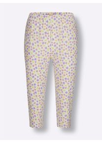 wäschepur Damen Capri-Anzüge in weiß-orchidee-bedruckt + orchidee ,Größe 44/46, Witt, 100% Baumwolle