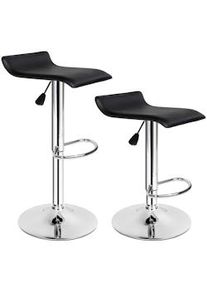 TecTake 2 Taburetes de bar cuero sintético Lars negro - 401571