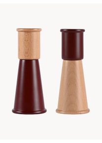 Sagaform Komplet młynków do soli i pieprzu z drewna bukowego Gurken, 2 elem. Czerwony, Beżowy Ø 7 x W 15 cm