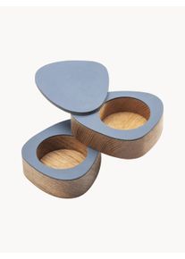 Lind DNA Komplet ręcznie wykonanych miseczek z drewna dębowego na sól i pieprz Nupo, 2 elem. Niebieski S 10 x G 8 cm