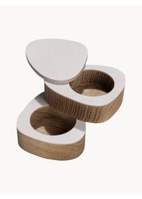 Lind DNA Komplet ręcznie wykonanych miseczek z drewna dębowego na sól i pieprz Nupo, 2 elem. Biały S 10 x G 8 cm