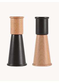 Sagaform Komplet młynków do soli i pieprzu z drewna bukowego Gurken, 2 elem. Czarny, Beżowy Ø 7 x W 15 cm