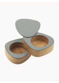 Lind DNA Komplet ręcznie wykonanych miseczek z drewna dębowego na sól i pieprz Nupo, 2 elem. Turkusowy S 10 x G 8 cm