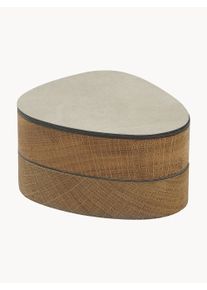 Lind DNA Komplet ręcznie wykonanych miseczek z drewna dębowego na sól i pieprz Nupo, 2 elem. Szary S 10 x G 8 cm