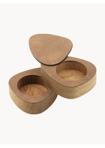 Lind DNA Komplet ręcznie wykonanych miseczek z drewna dębowego na sól i pieprz Nupo, 2 elem. Brązowy S 10 x G 8 cm