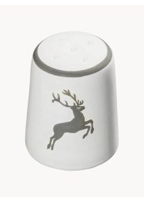Gmundner Keramik Ręcznie wykonana solniczka Grey Deer Biały Ø 5 cm x W 6 cm