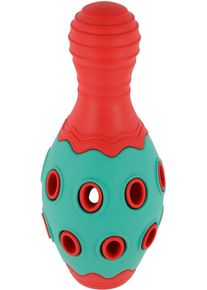 KERBL Pet ToyFastic Kegel, befüllbar, rot/türkis, 15x6,5cm