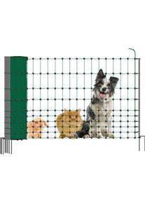 KERBL Pet CampingNet Begrenzungszaun, grün, Doppelspitze, 80cm/20m