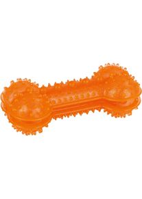 KERBL Pet ToyFastic Kauknochen, befüllbar, orange, 18x8x6cm