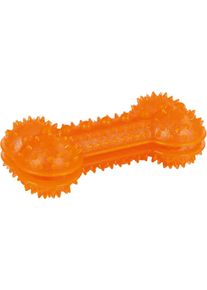 KERBL Pet ToyFastic Kauknochen, befüllbar, orange, 13x6x4,5cm