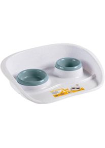 Stefanplast KERBL Pet Futterbar mit 2 Näpfen, blau, 46x35x11cm