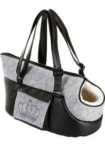 KERBL Pet Chiara Tragetasche, grau/schwarz, 46x23x25cm