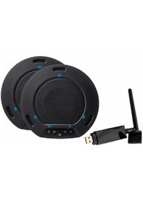 Laiatech Pair of wireless desktop microphones with WiFi connection via USB., Konferenzgerät, Schwarz