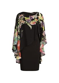 Apart Fashion, Damen, Kleider, Formeller Abendkleid mit Chiffon-Cape, runder Ausschnitt und Strass-Verzierung, Schwarz, (XS)