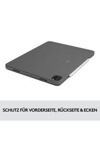 Logitech Combo Touch - Grey - Fra - Central (FR, A2068, A2230), Tablet Tastatur, Grau