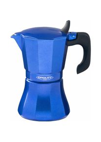 Oroley Italienische Kaffeemaschine Petra Blau Aluminium 6 Tassen, Espressokocher
