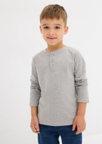bonprix Camiseta henley de manga larga con algodón orgánico (2 unidades), gris, 116/122