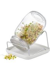 Relaxdays, Anzuchttöpfe + Anzuchtschalen, Sprossenglas