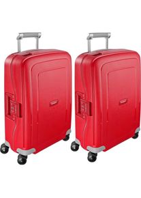 Samsonite, Koffer, S'Cure Spinner 55cm Crimson Red Duo Kofferset, Rot, (34 l)