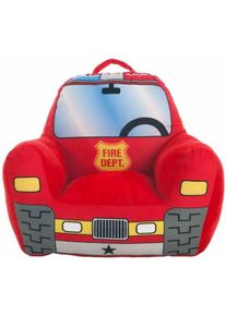 BigBuy, Kinderstuhl + Kindertisch, Kindersessel Feuerwehrauto 52 x 48 x 51 cm Rot Acryl (52 x 48 x 51 cm) (Kinderstuhl)