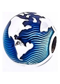 Pandora, Kettenanhänger, Globe Clip Charm, (Silber 925, Emaille)