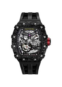 Tsar Bomba, Armbanduhr, TB8208CF-08 Herrenuhr Elementar Carbonfaser Automatik 44mm 5ATM, Schwarz, (Analoguhr)