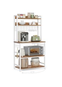 Mid.you Regal , Braun, Wei&szlig; , Metall, Holzwerkstoff , 4 F&auml;cher , 80x170x40 cm , stehend , Wohnzimmer, Regale, B&uuml;cherregale