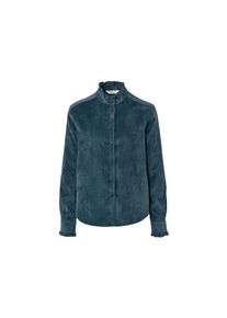 Tchibo - Bluzka sztruksowa z falbanką - dla pań - rozmiar 38 - kolor: niebieski